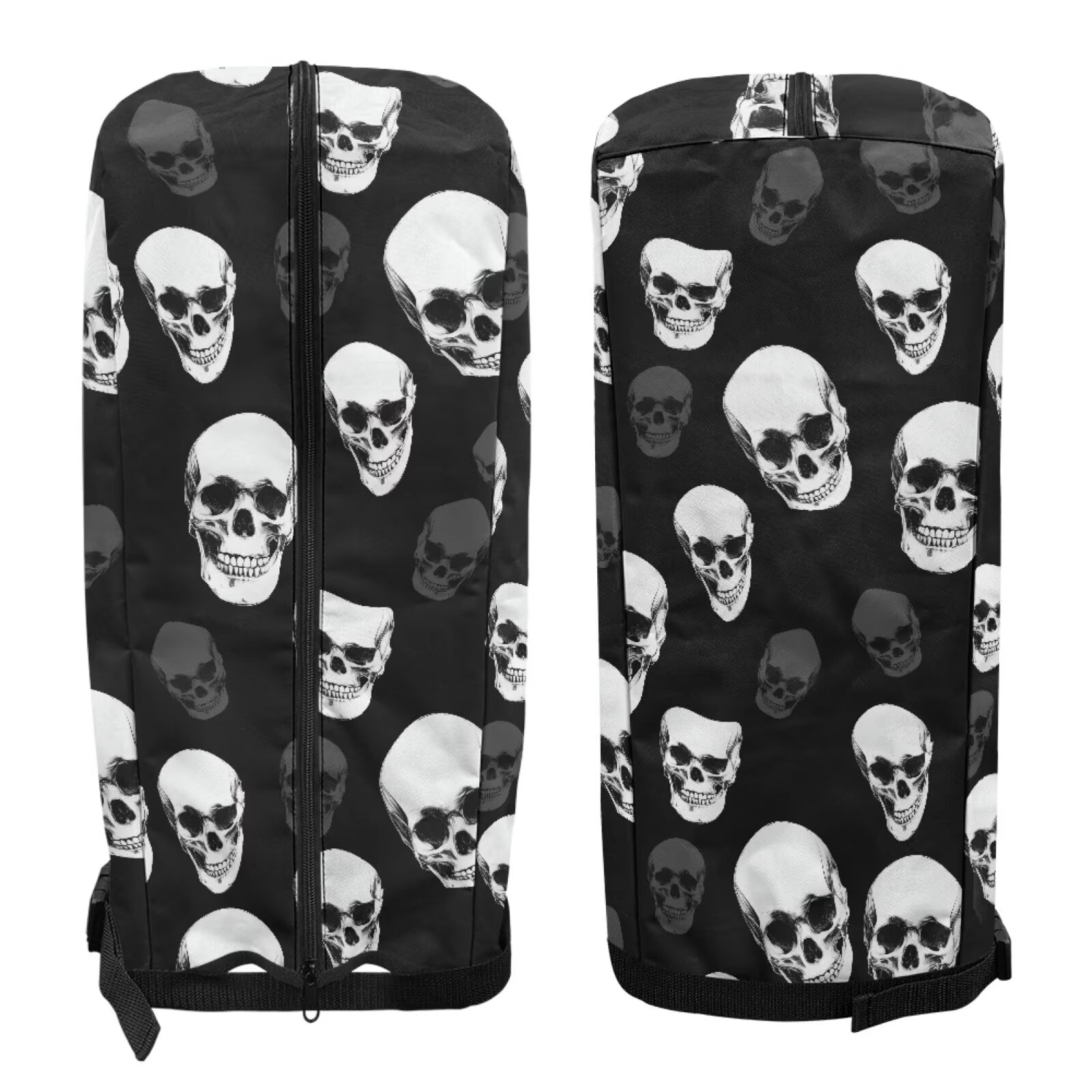 Chririnla Black Skull Fashion Golf Bag Rain Cover Waterproof Hood with Snap Button Dust & UV Protection Universal Fit for Most Tour Bags, Cart Bags & Stand Bags