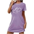 thumbnail image 5 of FDGIU ‌‌‌‌Women Cute Valentine House Dress - Plus Size Short Sleeve Crew Neck Loungewear Nightgown, 5 of 5