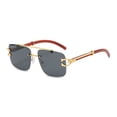 thumbnail image 5 of Gafas de sol con borde sin marco y diseño distintivo de leopardo con vetas de madera, gafas de sol con protección solar sin marco y doble haz, 5 of 5