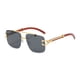 thumbnail image 5 of Gafas de sol con borde sin marco y diseño distintivo de leopardo con vetas de madera, gafas de sol con protección solar sin marco y doble haz, 5 of 5