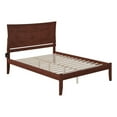 thumbnail image 1 of Leo & Lacey Solid Wood Queen Platform Bed with USB Charging Station in Walnut, 1 of 5
