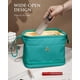 thumbnail image 4 of Bolsa de maquillaje Vogewood impermeable de doble capa de piel sintética, 4 of 7