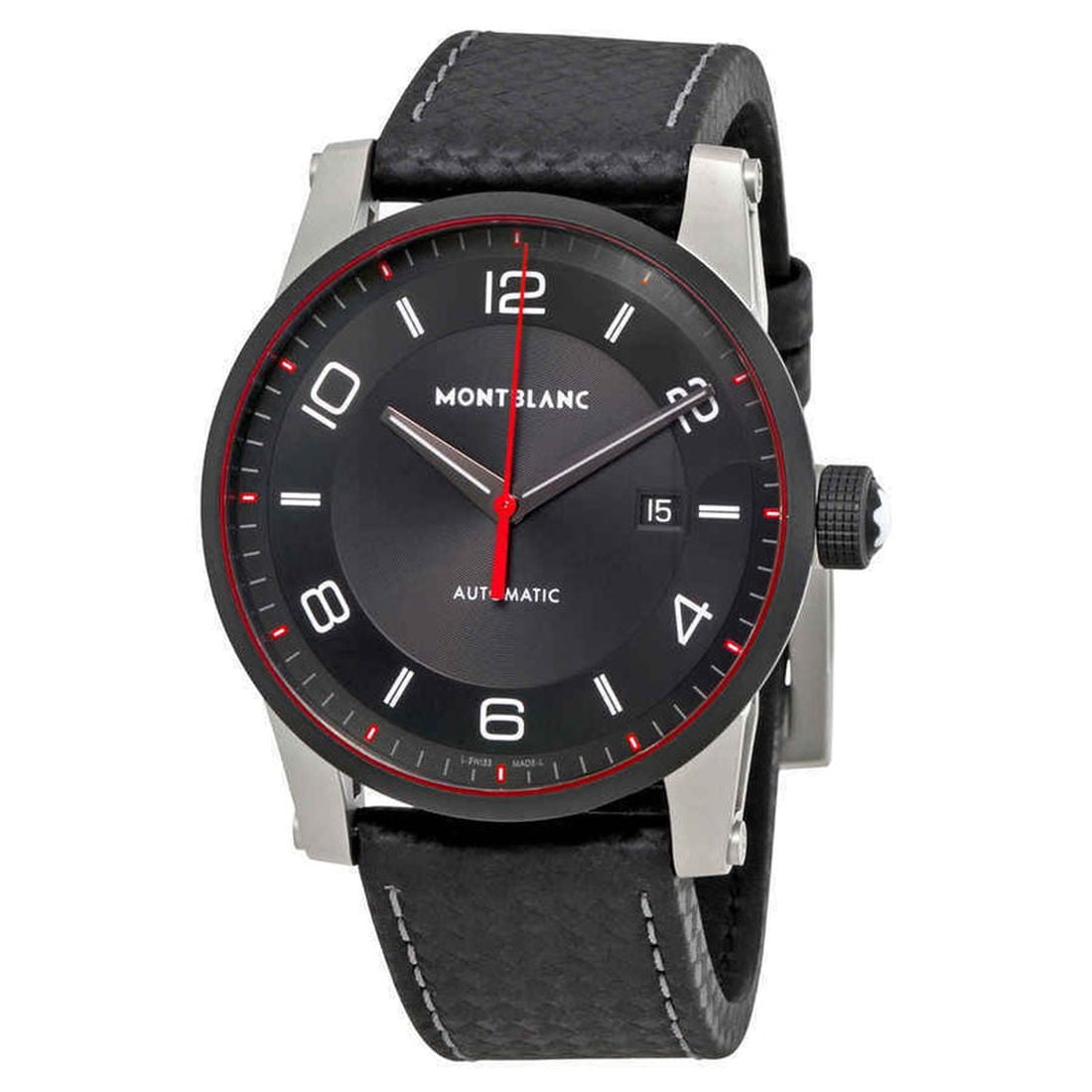 Montblanc Mont Blanc Men's 115079 'Timewalker' Black Dial Black Carbon Fiber Leather Strap Automatic Watch
