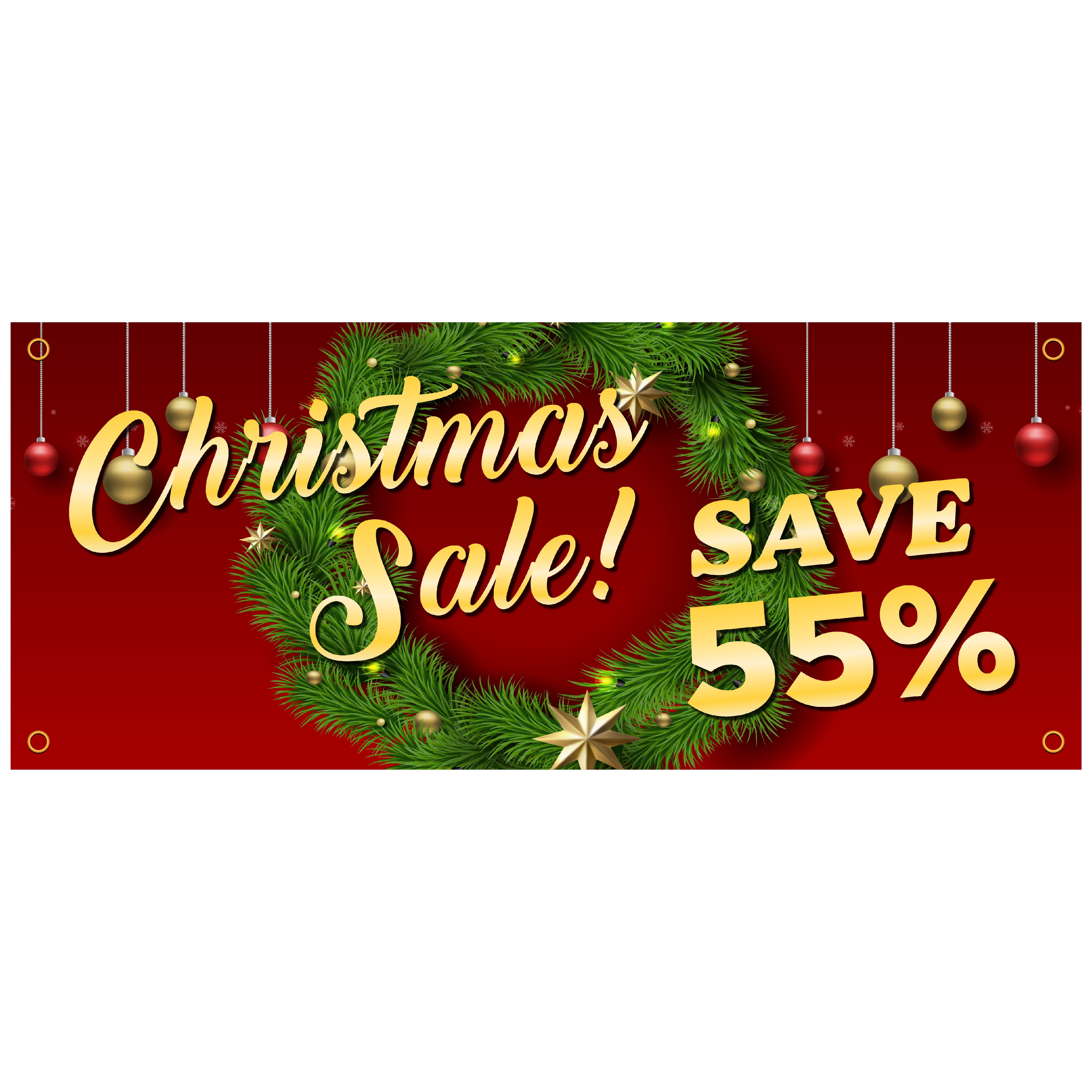 Merry Christmas 16oz heavy duty vinyl banner with 4 grommets 