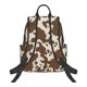 thumbnail image 3 of Cow Leather Brown Print Backpack Casual Shoulder Daypack Lightweight Travel Backpack For Men Women, 3 of 5