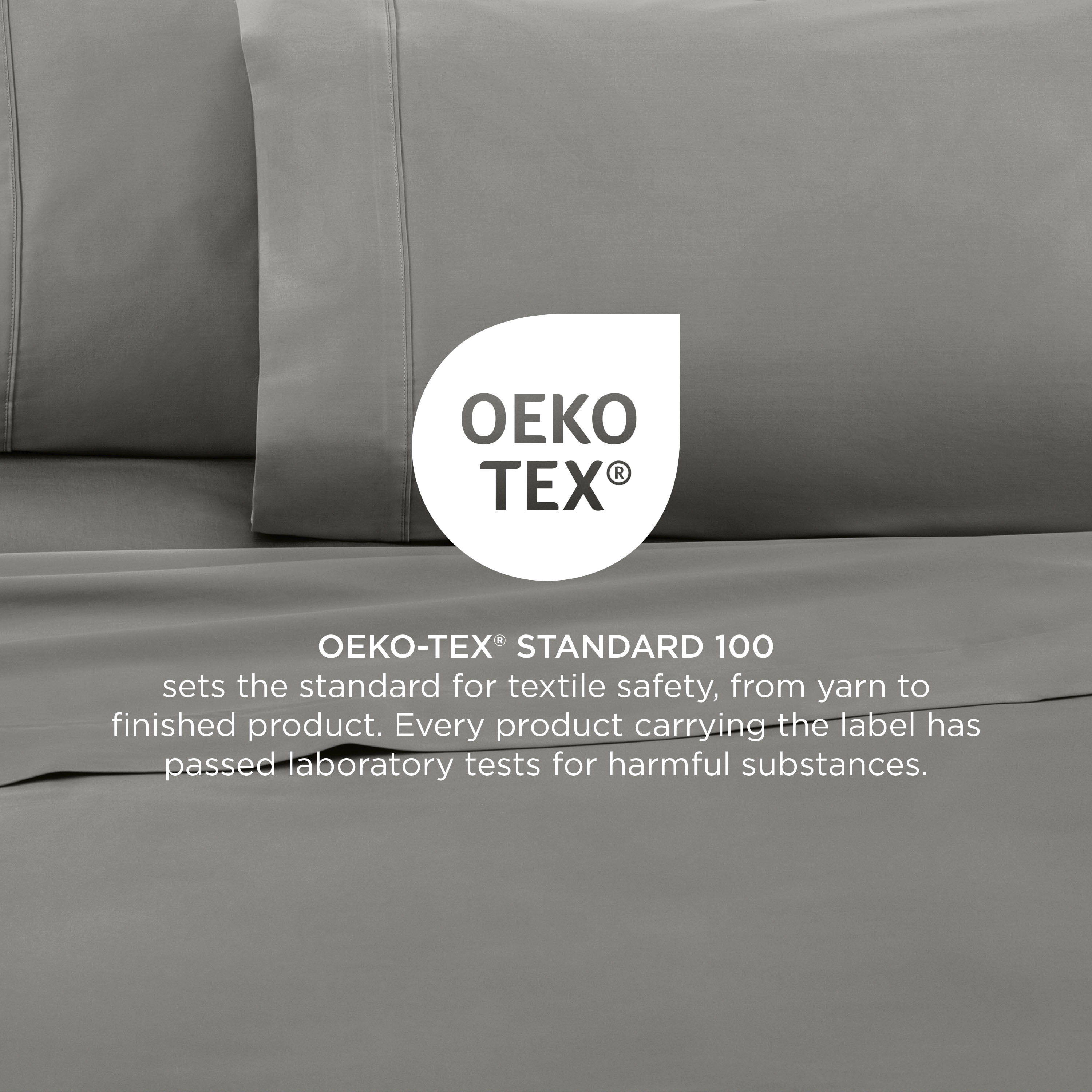 Soft Lightweight 400TC 100% Cotton Sateen Bed Sheet Set – 4-Piece Full – Gray