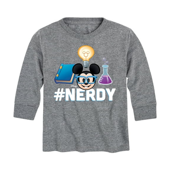 Disney Emoji - Nerdy Mickey - Toddler And Youth Long Sleeve Graphic T-Shirt