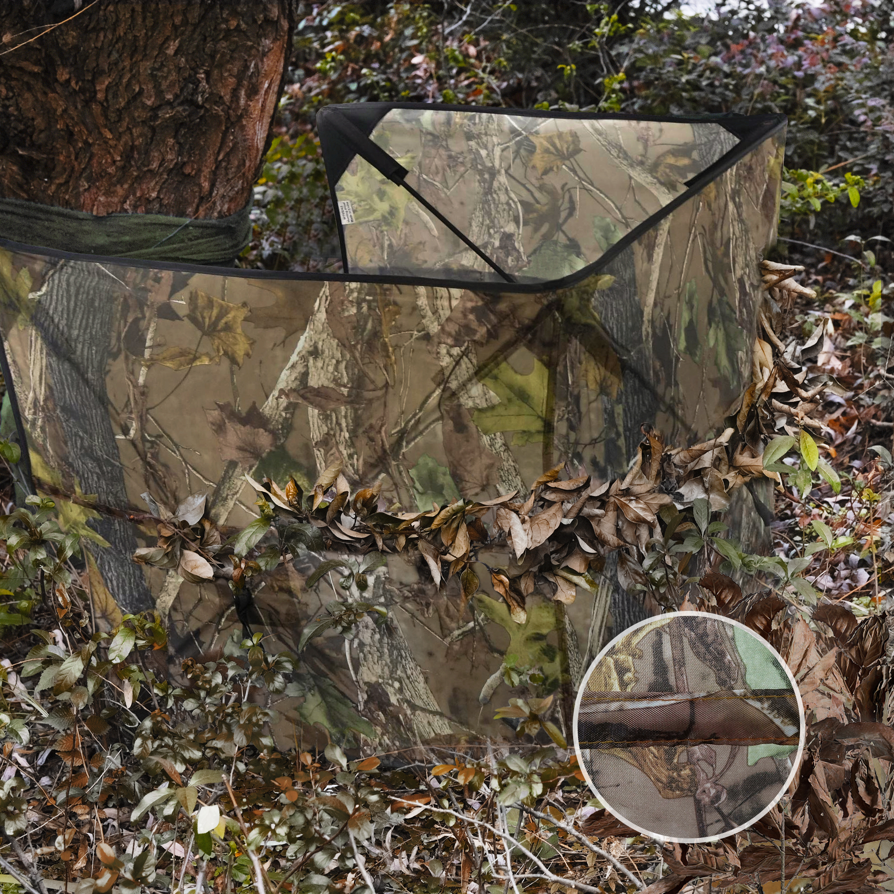 Hunting Blind for Turkey Pop Up Ground Blind Portable & Silent 3-Panel Hunting Ground Blinds for Deer Duck Turkey Hunting