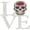 White, variant on Sugar Skull Love Glitter Metal Wall Sign Glitter - 9" x 8" White