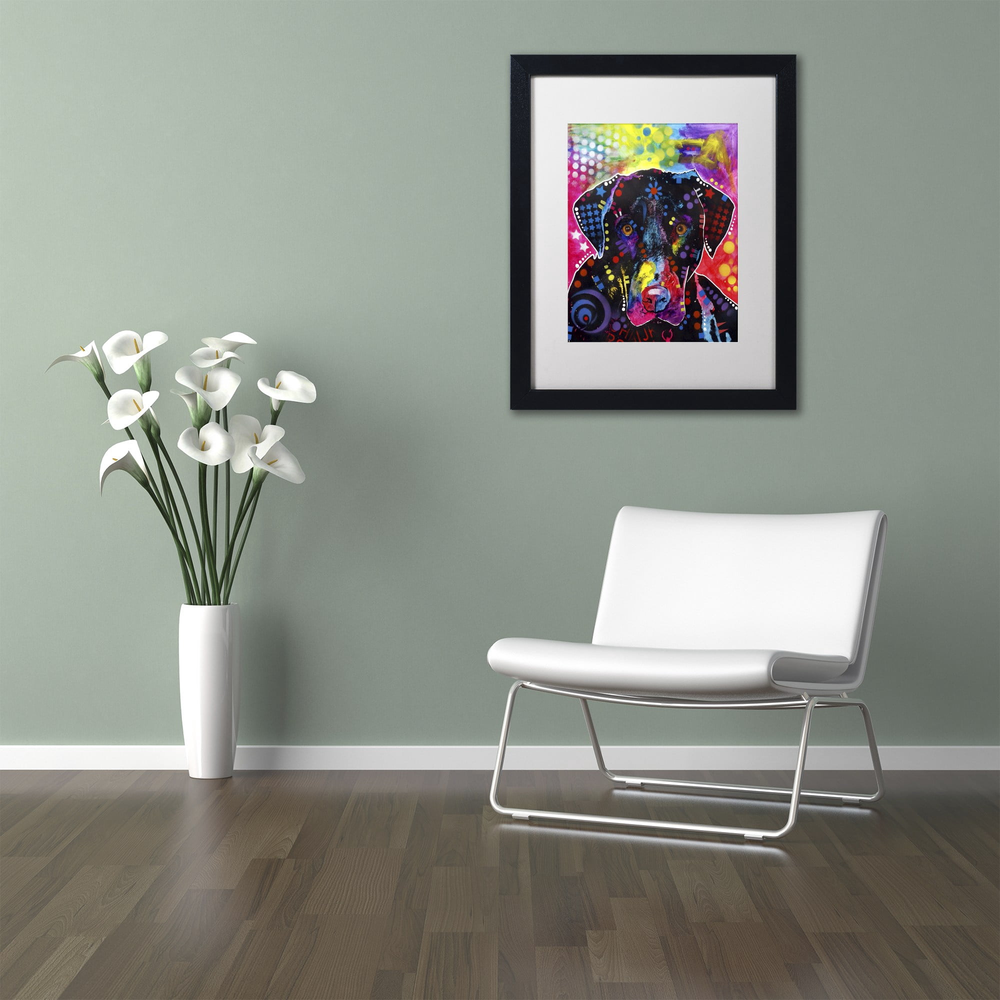 Trademark Fine Art "The Labrador" Canvas Art by Dean Russo, White Matte, Black Frame