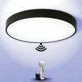 thumbnail image 1 of LED Ceiling Light with Motion Sensor Automatic Light Lamp for Outdoor Balcony Garage Entrance Corridor Round Fixture Easy to Install Ceiling Lamp 6000K Cool White, 1200L, 1 of 5