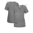 thumbnail image 5 of Bata médica Adar Pro Heather para mujer - Blusa médica con cuello en V elevado - P4212H - Gris jaspeado - M, 5 of 5