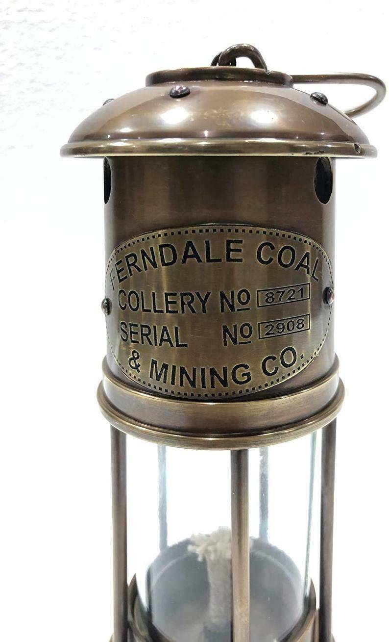 Antique Brass Minor Oil Lamp Maritime Ship Lantern 7 handmade vintage