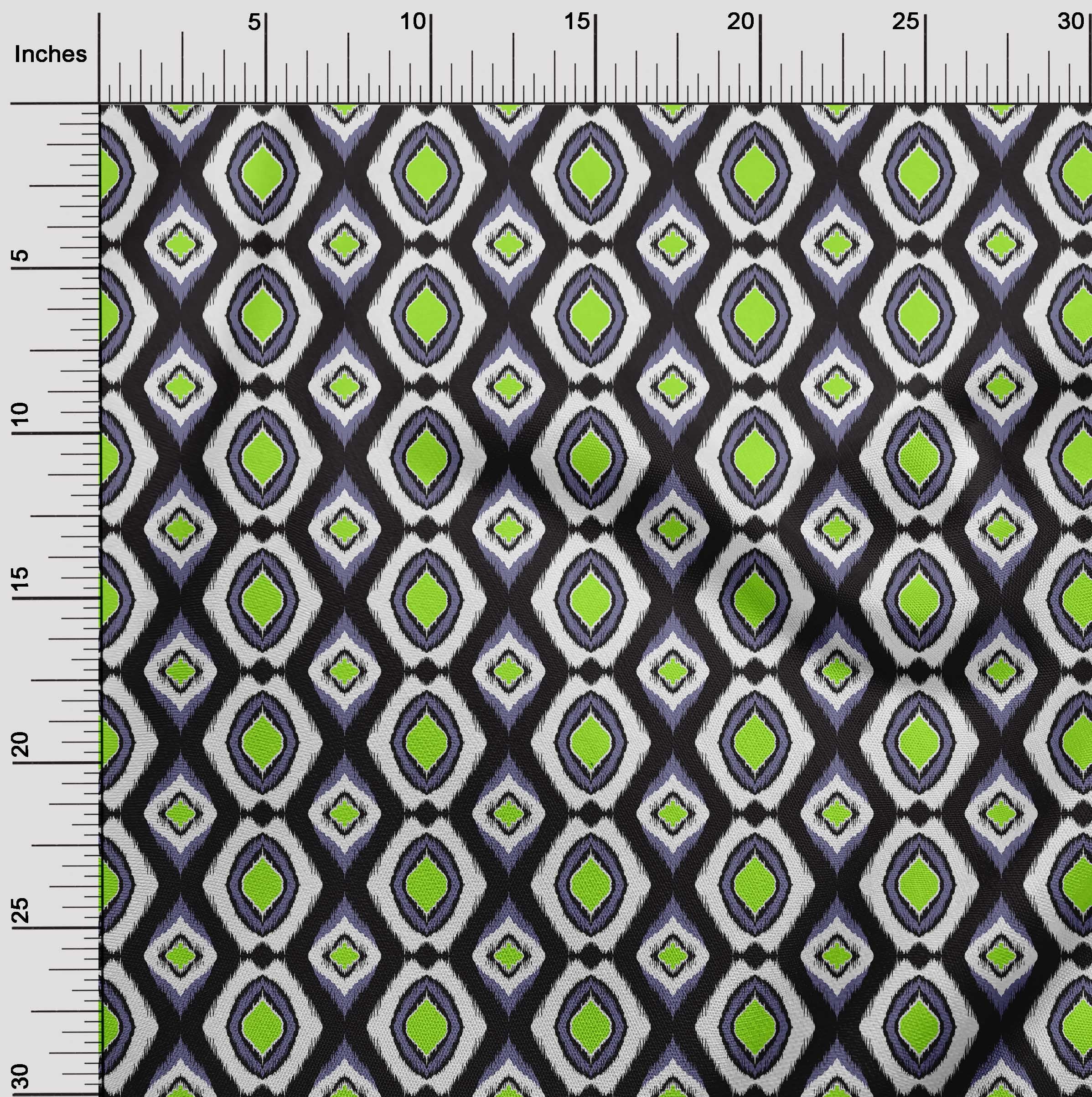 oneOone Polyester Spandex Light Green Fabric Asian Ikat Craft Projects Decor Fabric Printed By The Yard 56 Inch Wide
