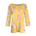 thumbnail image 2 of HAVUITYY Easter Bunny Sweater for Women – Soft 3/4 Sleeve Cotton Pullover with Cute Egg Print, Perfect Spring Going Out Top & Holiday Gift Idea, 2 of 5