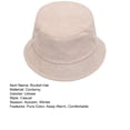 thumbnail image 7 of Eoperou Bucket Hat Folding Plain Low Profile Solid Color Casual Keep Warm Corduroy Winter Thermal Men Women Fisherman Cap for Outdoor, 7 of 7