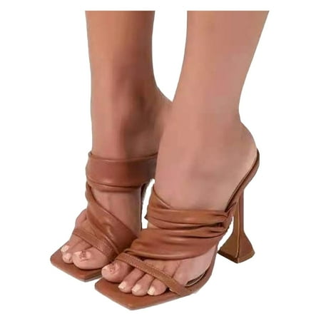 

Vedolay Pumps For Prom Women s Platform High Heels Two Band Wedge High Heels with Adjustable Ankle Strap Brown 7.5