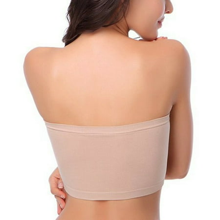 

aturustex Summer Women s Bra Padded Strapless Pure Color Casual Lady Female Strapless Elastic Bra