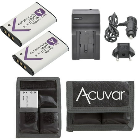 Vape Starter Kit With Battery (2) NP-BY1 Li-Ion Battery + Car/Home Charger for Sony DSLR Cameras + eCostConnection Starter Kit ()