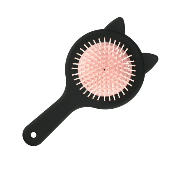 Unique Bargains 1pc Women Cat's Ears Airbag Hair Comb for Straight Curly Thick Wet Hair Black ABS TPR