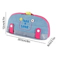 thumbnail image 3 of Retro Denim Embroidered Pencil Pouch with Wide Opening, Large Capacity Casual Patchwork Pencil Case for Office Desk Artist Travel Cosmetic Storage, 8 Inch, 3 of 7