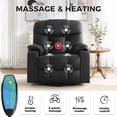 thumbnail image 6 of Bonzy Home Rocker Recliner Chair with Swivel Base, Massage & Heat, 2 Cup Holders – Comfortable Recliner for Living Room, Bedroom, Black, 6 of 7