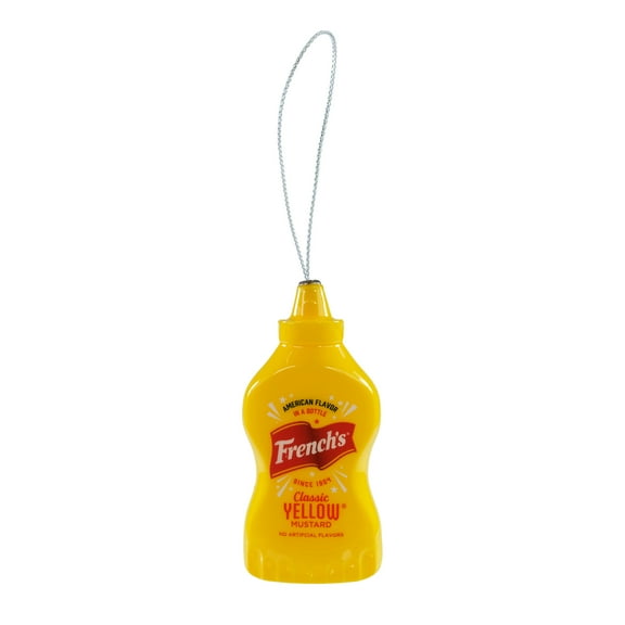 French's Classic Yellow Mustard Decopauge Christmas Ornament, yellow, Plastic, By Ruz