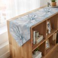 thumbnail image 4 of Blue White Floral Table Runner Linen Burlap Table Runner 120 Inches Long Modern Abstract Blooming Flower Artwork Dresser Scarves for Kitchen Island Coffee Dining Room Party Holiday Decor 13"x120", 4 of 8