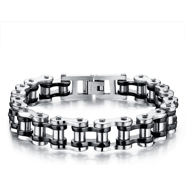 "Pulsera Biker Cadena De Bicicleta Moto Rock Punk Para Hombre Lab.G Plata"