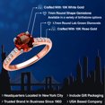 thumbnail image 2 of Gem Stone King 10K Two Tone Gold Red Garnet and Lab Grown Diamond Engagement Ring for Women | 1.70 Cttw | Round 7MM | Gemstone January Birthstone | Size 7, 2 of 6