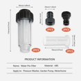 thumbnail image 2 of Water Filter for Garden Hose, 2 Pieces 3/4 Inch Water Prefilter Water Filter Set with 4 Filter Elements & 2 Quick Adapters, 2 of 5