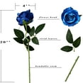thumbnail image 7 of 12 Pcs Artificial Rose Flowers Blossom Real Touch Silk Faux Roses with Stem Rose Bouquets for Home Decoration Wedding Party Garden Floral Decor Valentine's Day Gift, Blue, 7 of 7