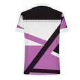 thumbnail image 5 of Offres jusqu'à 70 % de Réduction! Hauts d'Été pour Femmes 2024 Grande Taille Mode Col en V Dentelle Patchwork Imprimé Manches Courtes Décontracté Chemisier Cadeau pour Femmes en Solde, 5 of 5