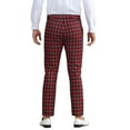 thumbnail image 3 of Pantalones de Hombre INSPIRE CHIC de Cuadros Casual de Corte Regular con Frente Plano y Stretch, Talla 30, Negro y Rojo, 3 of 6