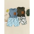 thumbnail image 4 of Aojekbee Baby Boys Summer Shorts Sets Sleeveless Tank Tops and Tropical Tree Print Shorts Sets, 4 of 10