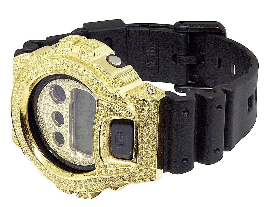 Casio G Shock 6900 Canary Simulated Diamond Watch 5.5 Ct in