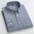 thumbnail image 2 of Men's Cotton Oxford Shirt with Pocket - Long Sleeve Business & Casual, 2 of 12