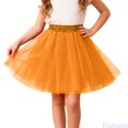 thumbnail image 2 of Fozruso Girls Tutu Skirt Girls Tutu Skirt With Elastic Waistband Layered Dance Skirt For Kids Party Performance And Play(Gold), 2 of 5