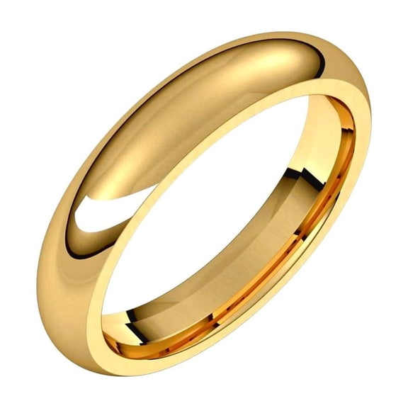 10k Yellow Gold 4mm Polished Comfort-Fit Band Ring Size 11 Ring for Women and Men - 6.1 Grams