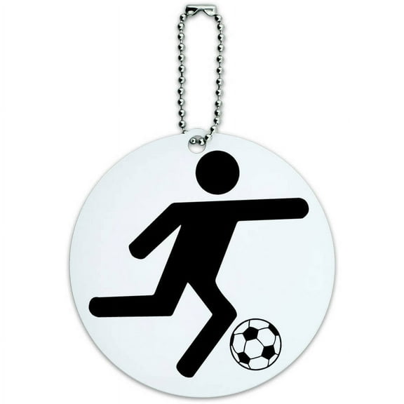 Soccer Symbol Round Luggage ID Tag Card for Suitcase or Carry-On