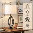 thumbnail image 3 of Maxax 26" Table Lamps for Living Room Set of 2, Dimmable Black Lamps for Bedroom Nightstand, Industrial Metal End Table Lamps, 3 of 8