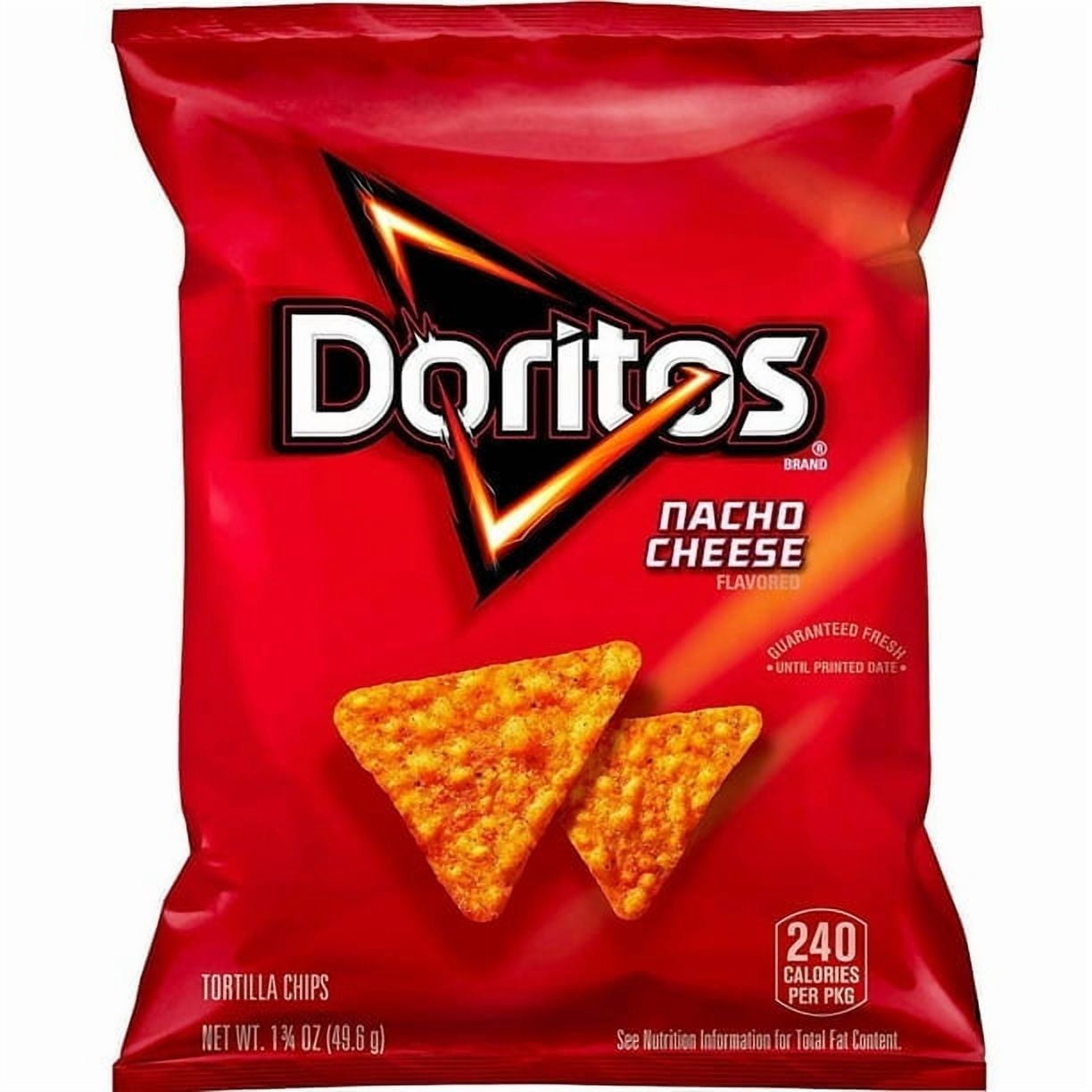 Doritos Nacho Cheese Tortilla Chips, 50-Count Individually Wrapped 1 oz Snack Bags
