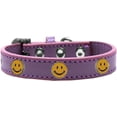 thumbnail image 1 of Happy Face Widget Dog Collar Lavender Size 14, 1 of 1