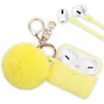 thumbnail image 1 of Étui pour Airpods Pro, Étui de Protection en Silicone pour Airpods Pro, Porte-Clés/pompons/sangle (Jaune Citron), 1 of 8