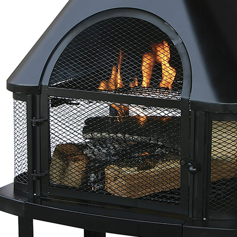 Endless Summer Black Wood Burning Outdoor Firehouse - Walmart.com