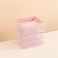 thumbnail image 6 of Hovmgk Rotating Drawer Storage Box with Three Compartments and Pen Organizer, Transparent Plastic Desk Storage Cabinet for Makeup, Stationery, Small Items, Office & Home Storage Box, 6 of 6
