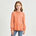 thumbnail image 5 of HIPYLO Thermal Tops for Girls Tops Teens Girls Size 8 Long Sleeve Tops Kids Christmas Shirts Cropped Shirts Toddler Clothes Girls 3t Girls Clothes 18, Orange 11-12 Years, 5 of 7
