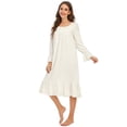 thumbnail image 4 of Spdoo Women's Vintage Victorian Nightgown Long Sleeve Sheer Sleepwear Pajamas Nightwear Lounge Dress, 4 of 8