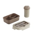 thumbnail image 1 of Honmine Portable Lunch Box, Bento Food Container with Double Layer Compartments, Microwave Safe Meal Prep Kit with Utensils for Work, Picnic, Travel, 1 of 3