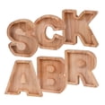 thumbnail image 2 of Creative Wooden English Letter Piggy Bank Transparent Glass Piggy Bank, 2 of 4